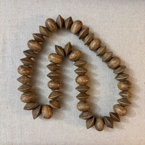 NEW RARE Pottery Barn Natural Wood Beaded Strand Vase Filler Rustic